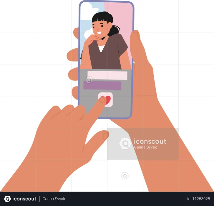 People interacting on social media  Illustration