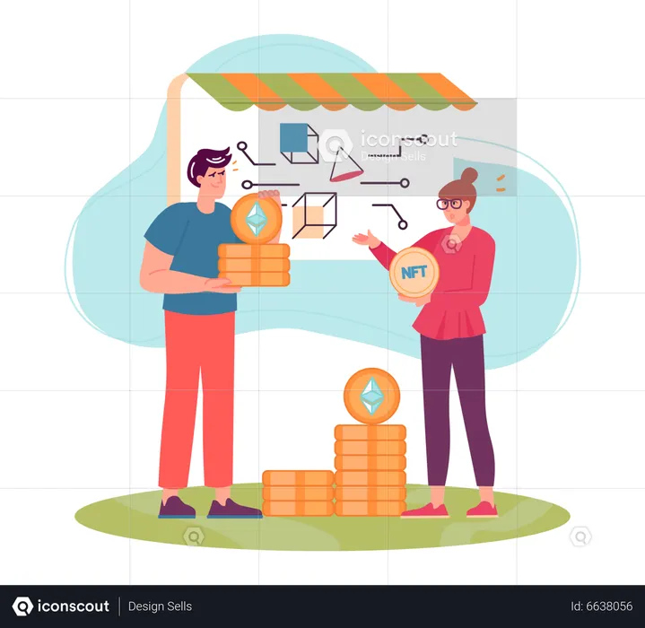 People investment in nft  Illustration