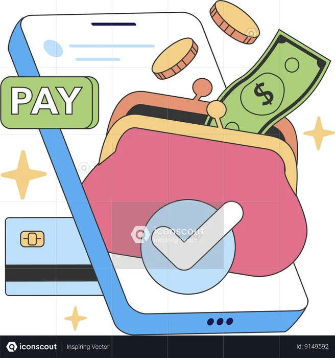 People is making digital payment  Illustration