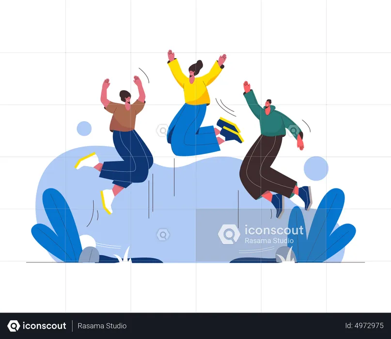 People jumping in air  Illustration