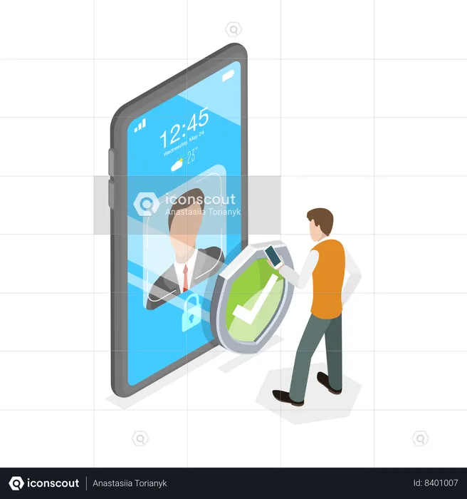 People keeping biometric lock to safeguard their personal documents  Illustration