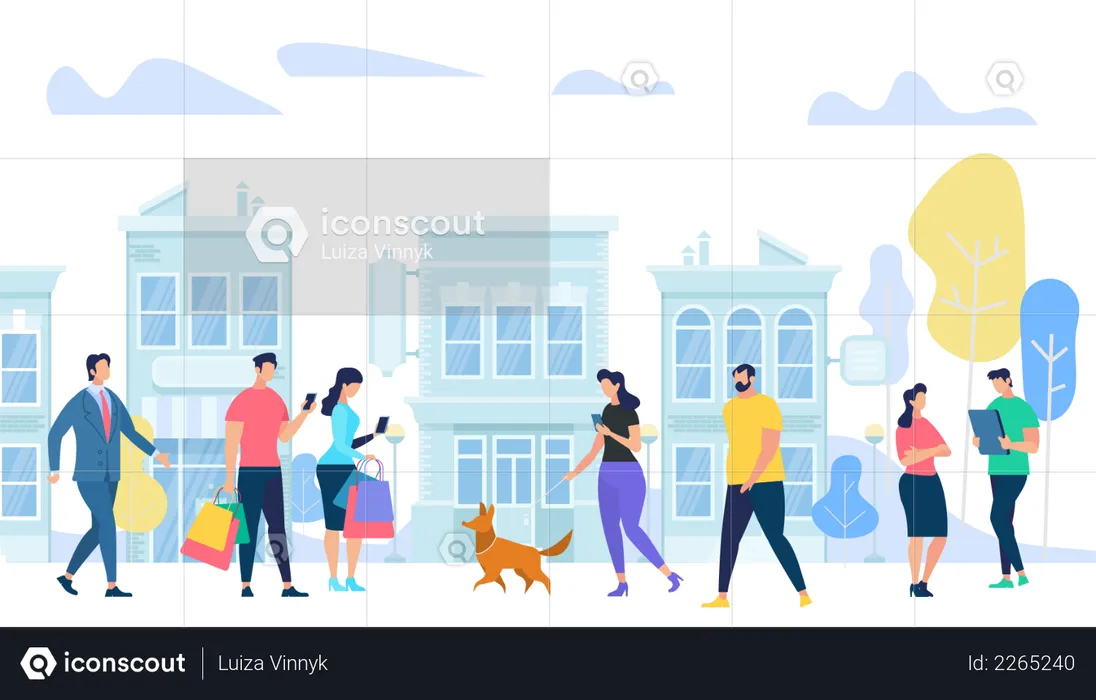 People Lifestyle in City  Illustration