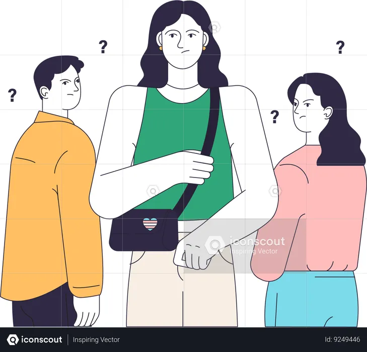 People looking at trans girl  Illustration