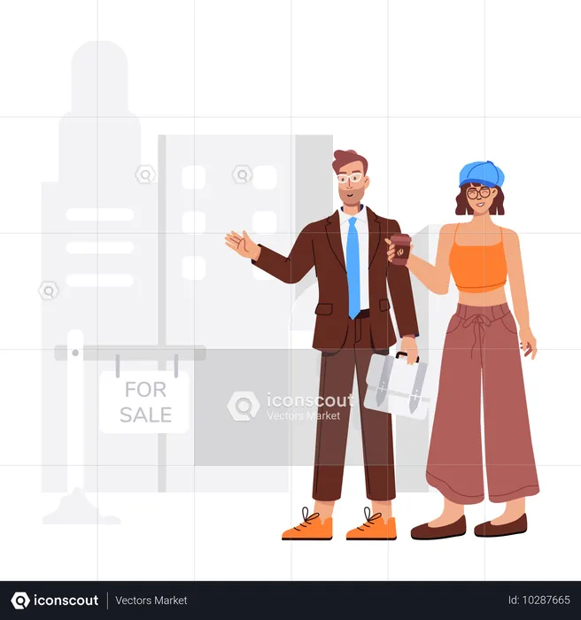 People looking house For Sale  Illustration