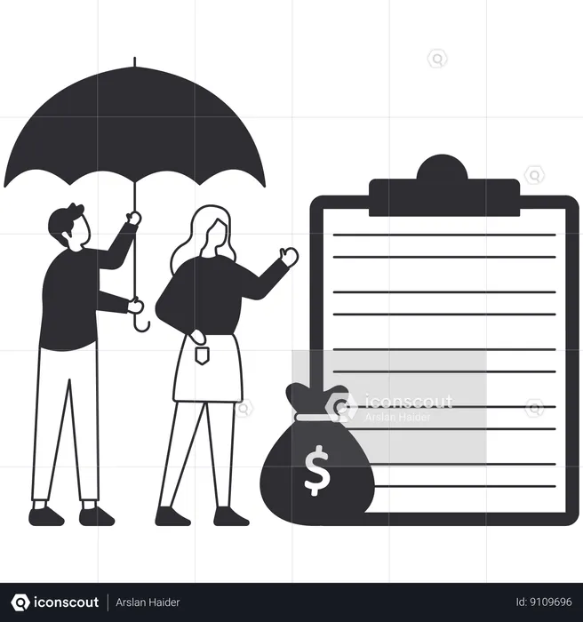 People looking of Family insurance Benefit  Illustration