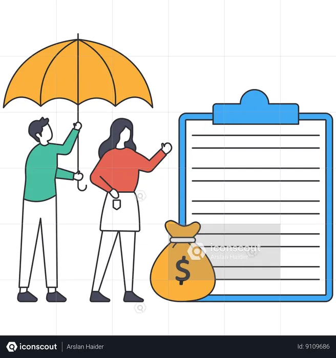 People looking of Family insurance Benefit  Illustration