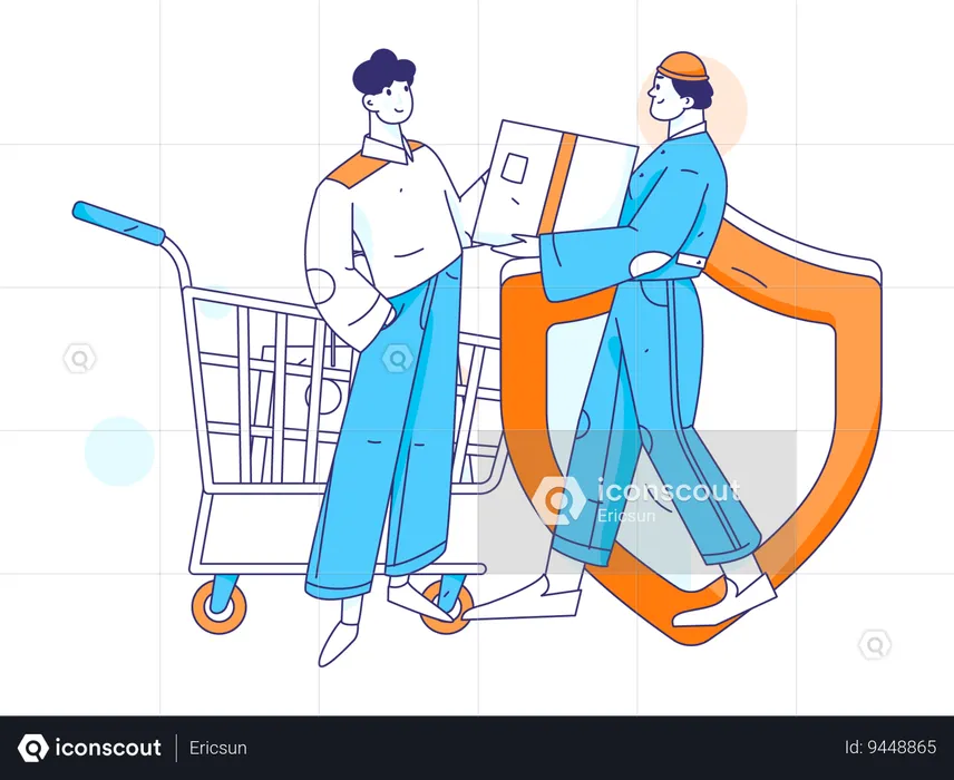People makes online shopping payment  Illustration