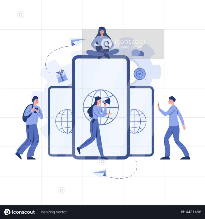 People making money and working in referral  Illustration