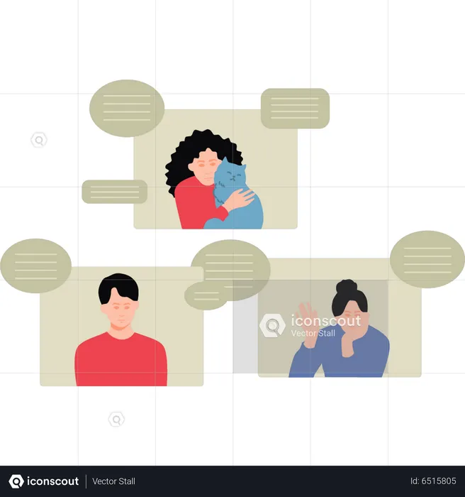 People on conference call  Illustration