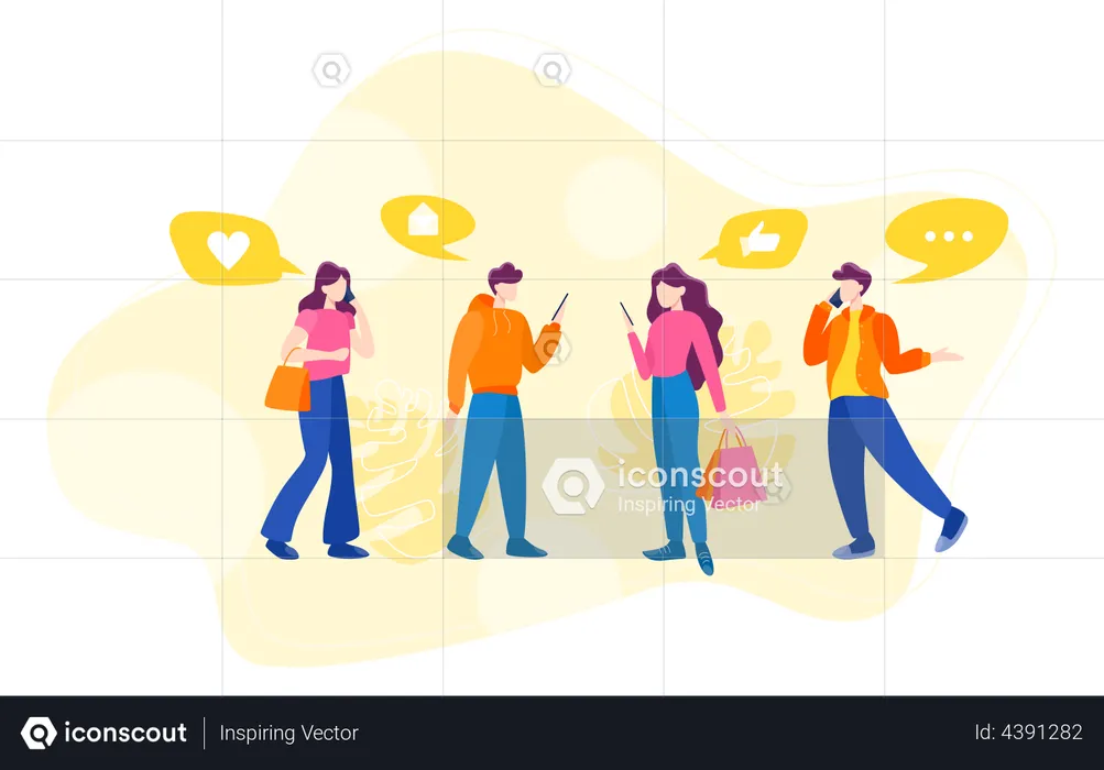 People on social media  Illustration