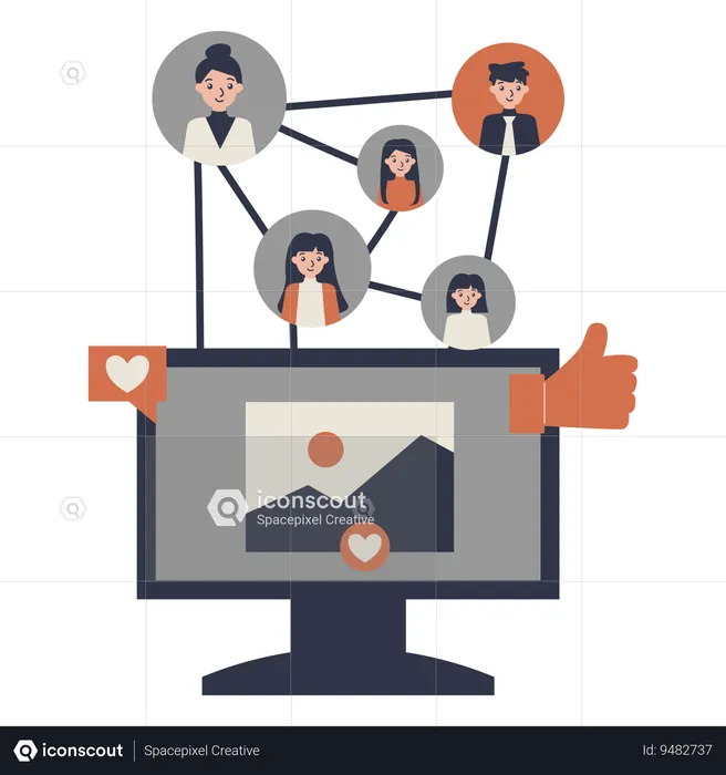 People on social media network  Illustration