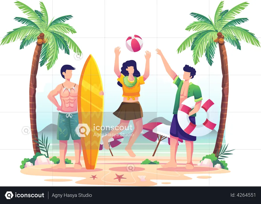 People on vacation  Illustration