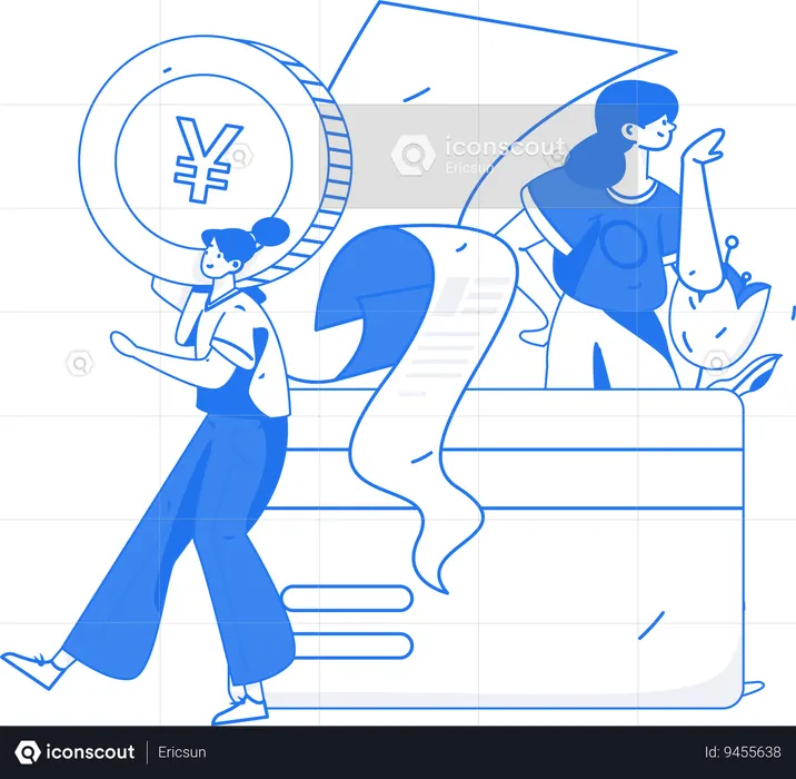 People pays shopping invoice  Illustration