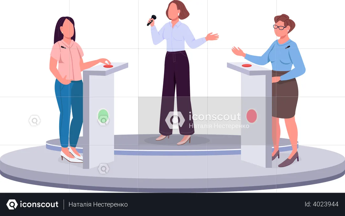 People play in quiz show  Illustration