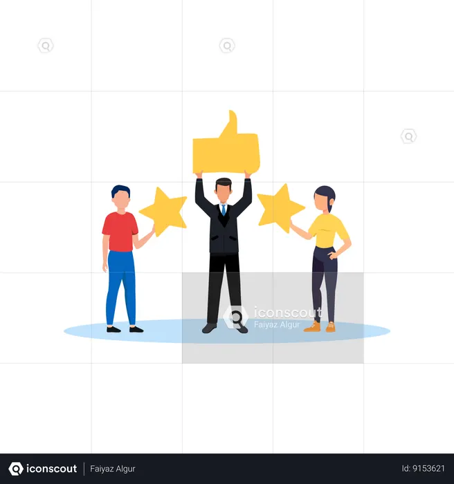 People rating stars  Illustration