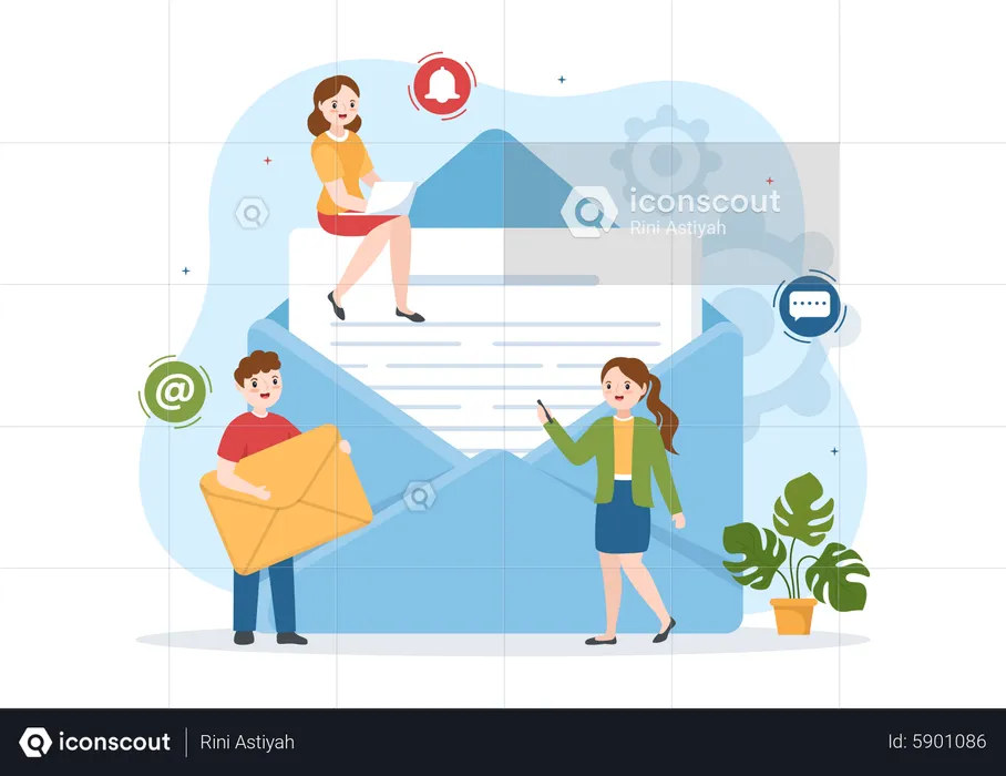 People receive marketing email  Illustration