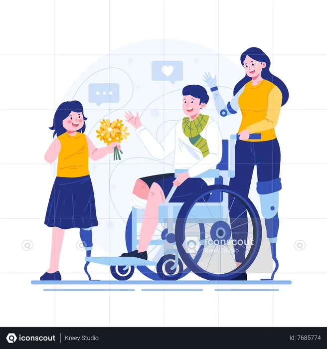 People respect disabilities  Illustration