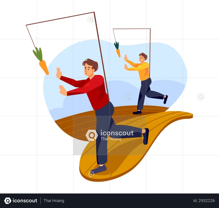 People running after investment profit  Illustration