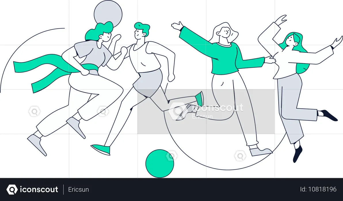 People running  Illustration