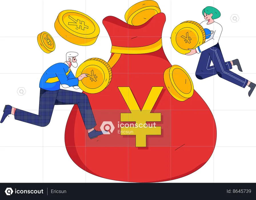 People saving money  Illustration