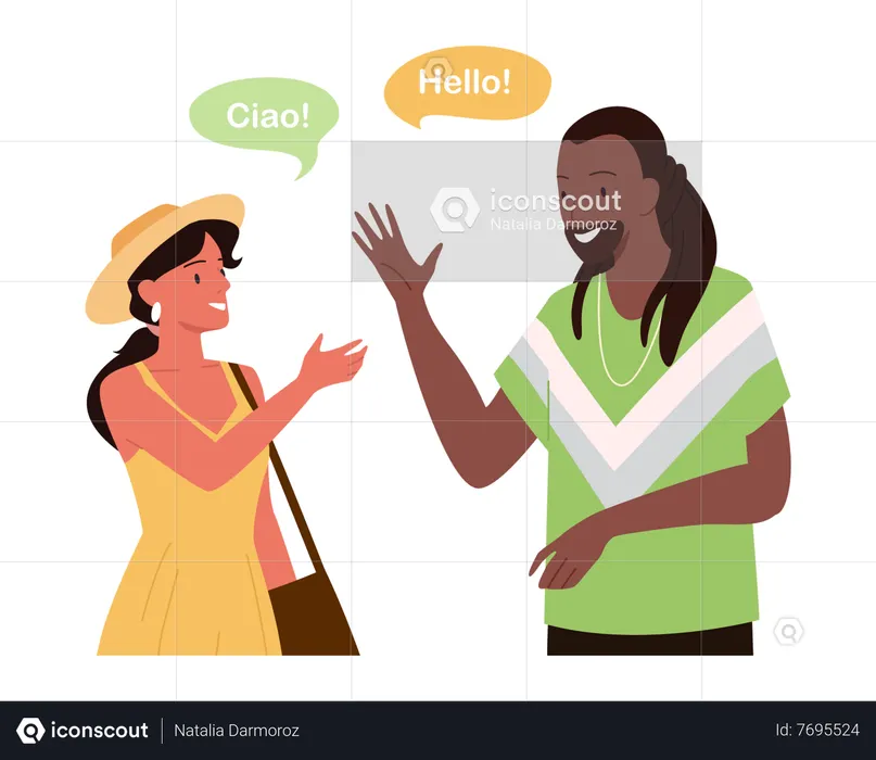 Best People saying hello in different language Illustration download in ...