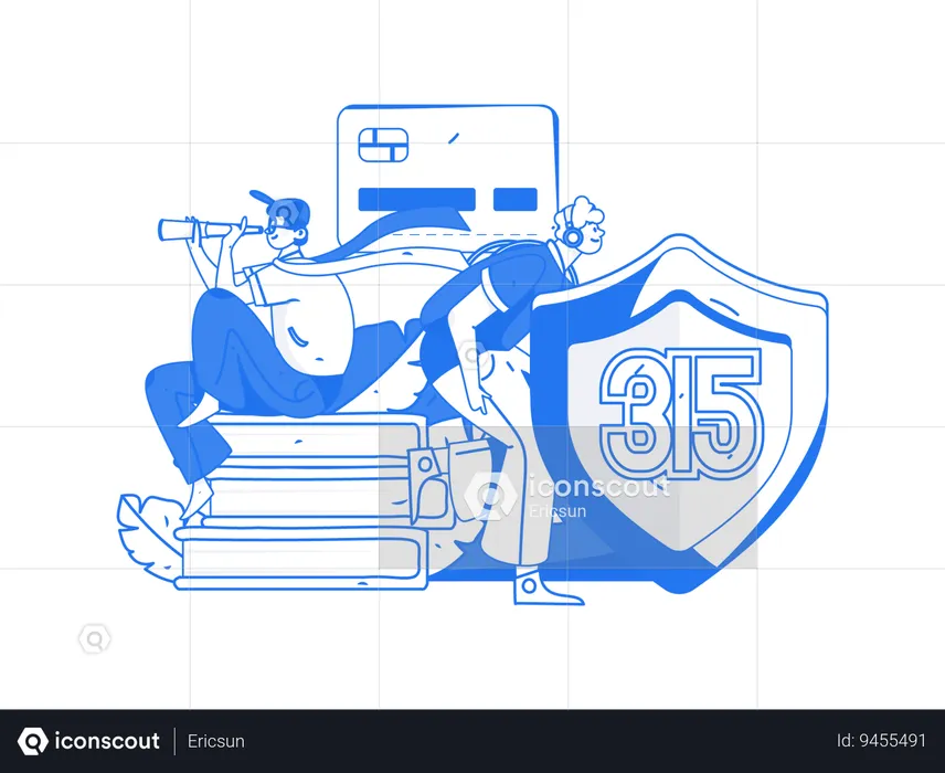 People searches for 315 shopping protection  Illustration
