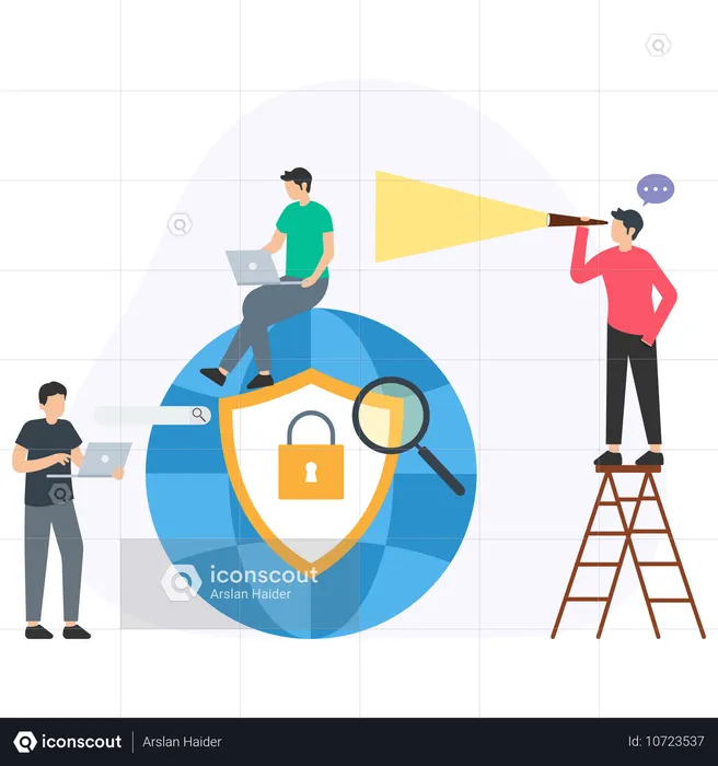 People Secure Network  Illustration