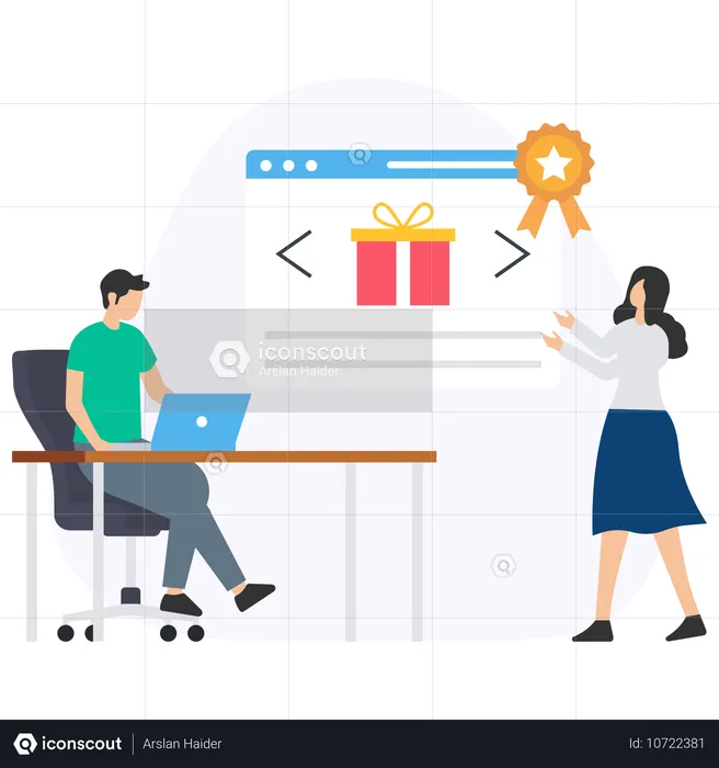 People Shopping on Verified website  Illustration