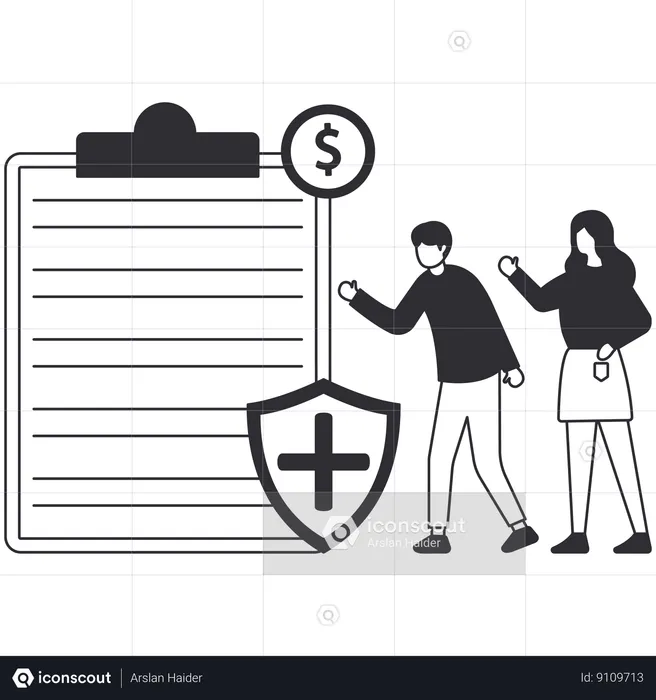 People showing Benefit of family insurance  Illustration