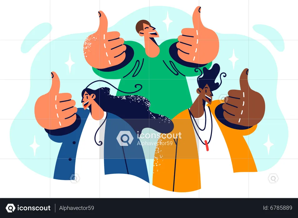 People showing thumbs up  Illustration