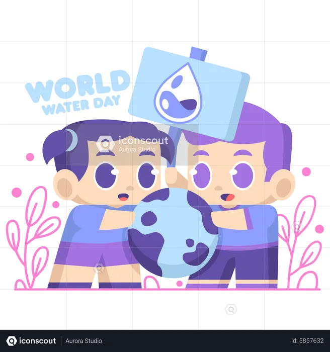 People spread water day awareness  Illustration