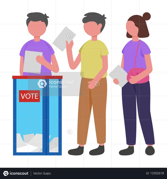 People standing in Voters Line  Illustration