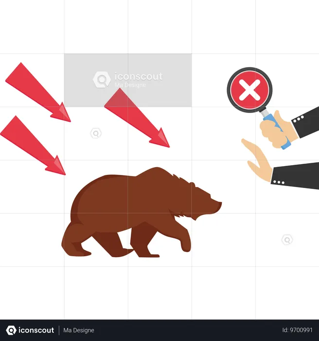 People stopping bear market  Illustration