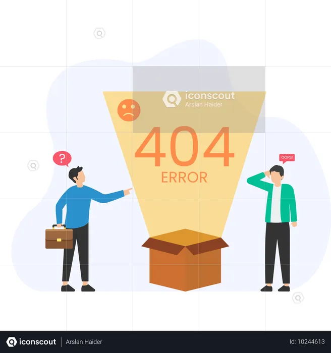 People suffering from 404 error  Illustration