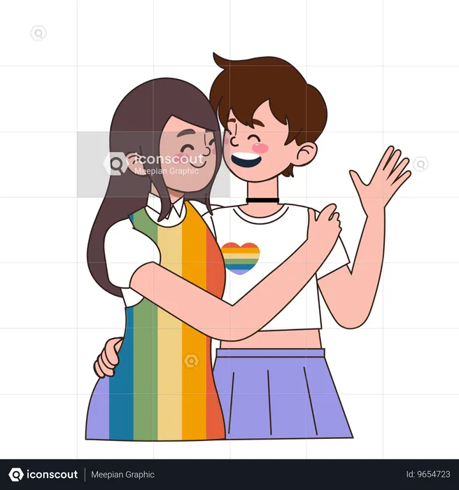 People supporting lgbtq community  Illustration