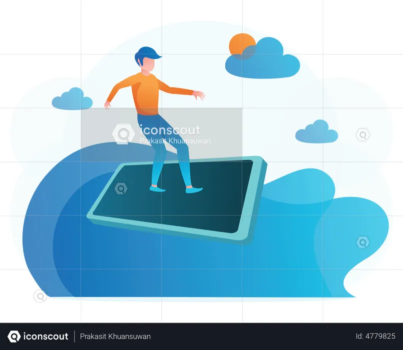 People surfing internet  Illustration