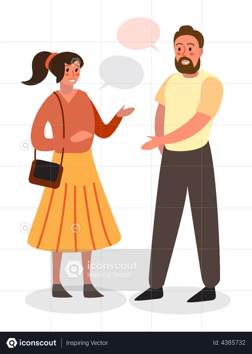 Couple chatting  Illustration