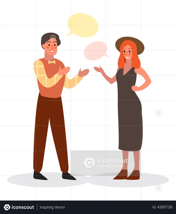 Man and woman talking  Illustration