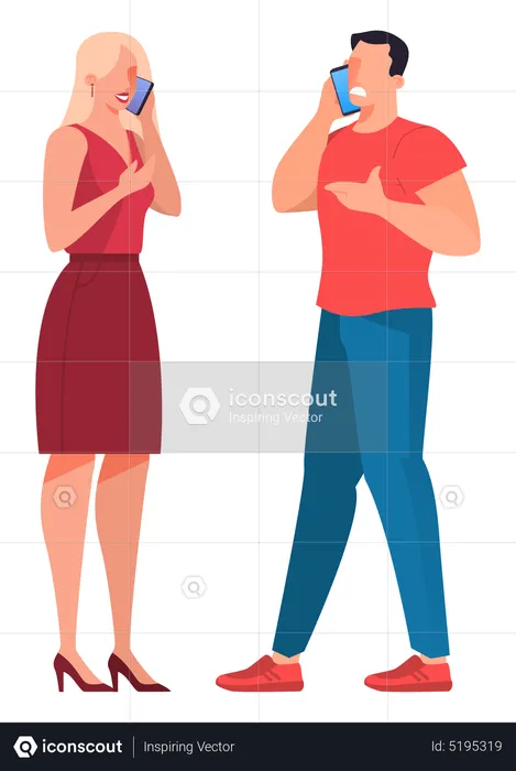 People talking on smartphone  Illustration