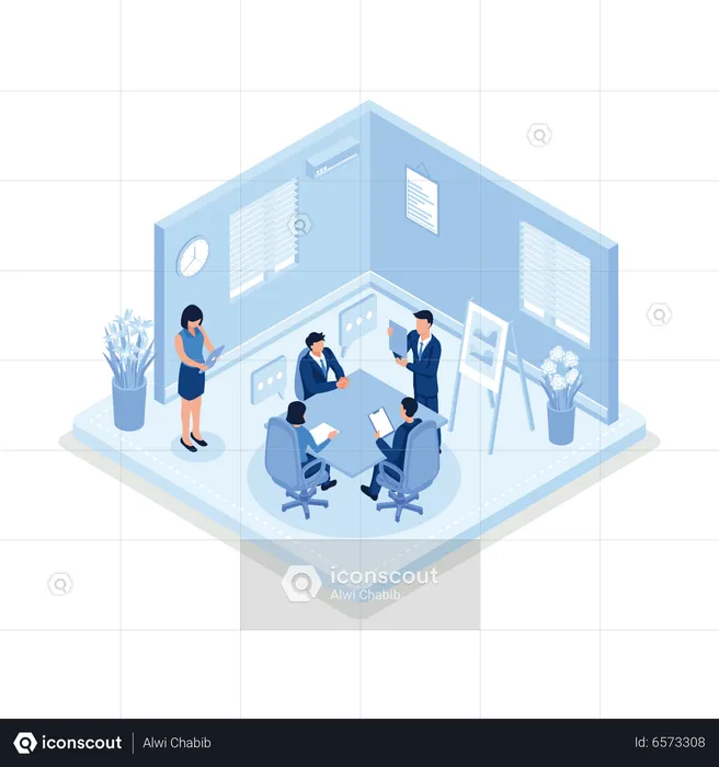 People Talking With Colleagues  Illustration