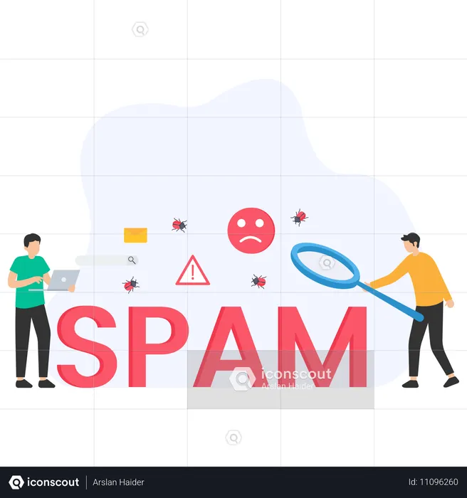 People telling about business spam  Illustration