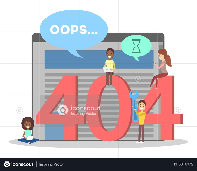 People try to fix broken website  Illustration