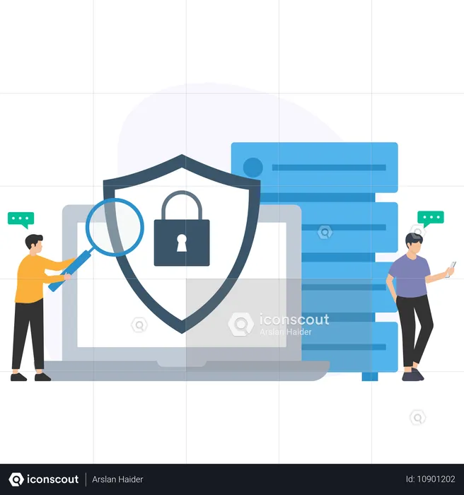 People Use Server security  Illustration