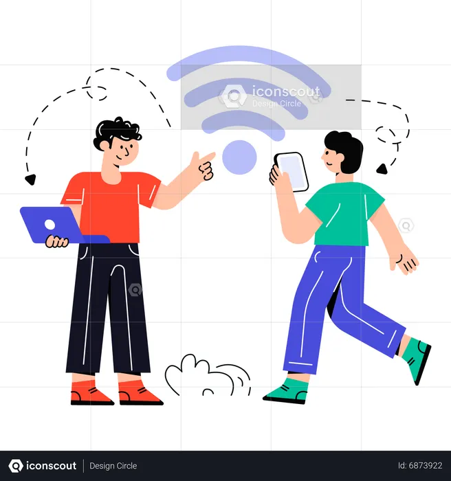 People use Wireless Connection  Illustration
