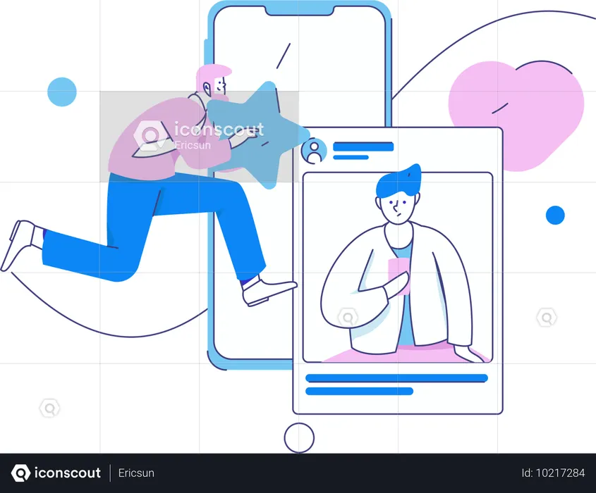 People Using Social Media  Illustration