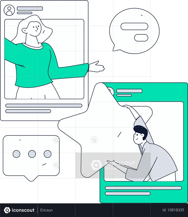 People Using Social Media  Illustration