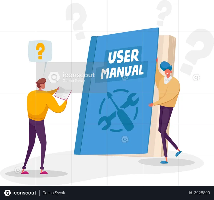 People using user manual  Illustration