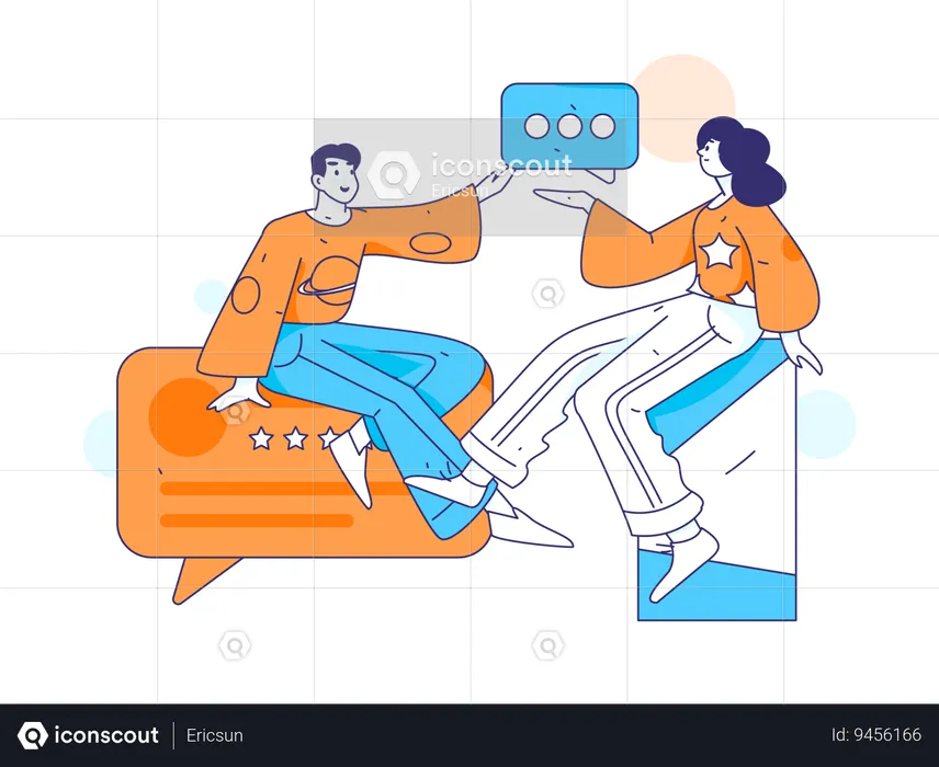 People viewing company's goodwill  Illustration