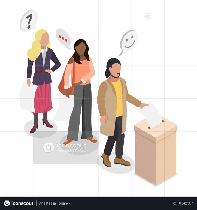 People voting in election  Illustration