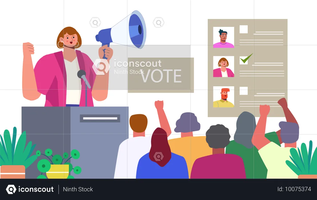 People voting in election  Illustration